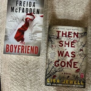 Freida McFadden 'The Boyfriend' and Lisa Jewell 'Then She Was Gone' Books
